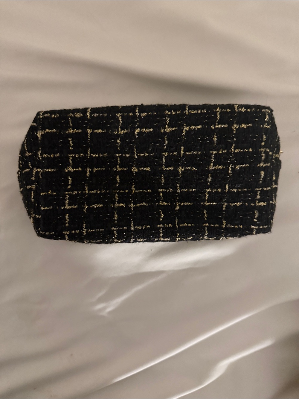 Black Tweed Evening Clutch with Gold Thread - Picture 1 of 5